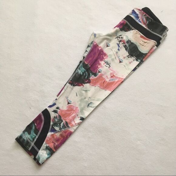 Lululemon Women Run Inspire Crop II Pant Pigment Wave Multi Black Luxtreme 6 - Picture 5 of 8
